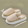 Lightweight Cotton Slippers for Indoor Use, Thick-soled for Warmth, and Fleece Shoes for Women