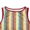 2025 Sleeveless Striped Dress with Colorful Embroidery - European and American Resort Style