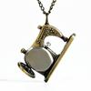 Antique Bronze Sewing Machine Pocket Watch Pendant