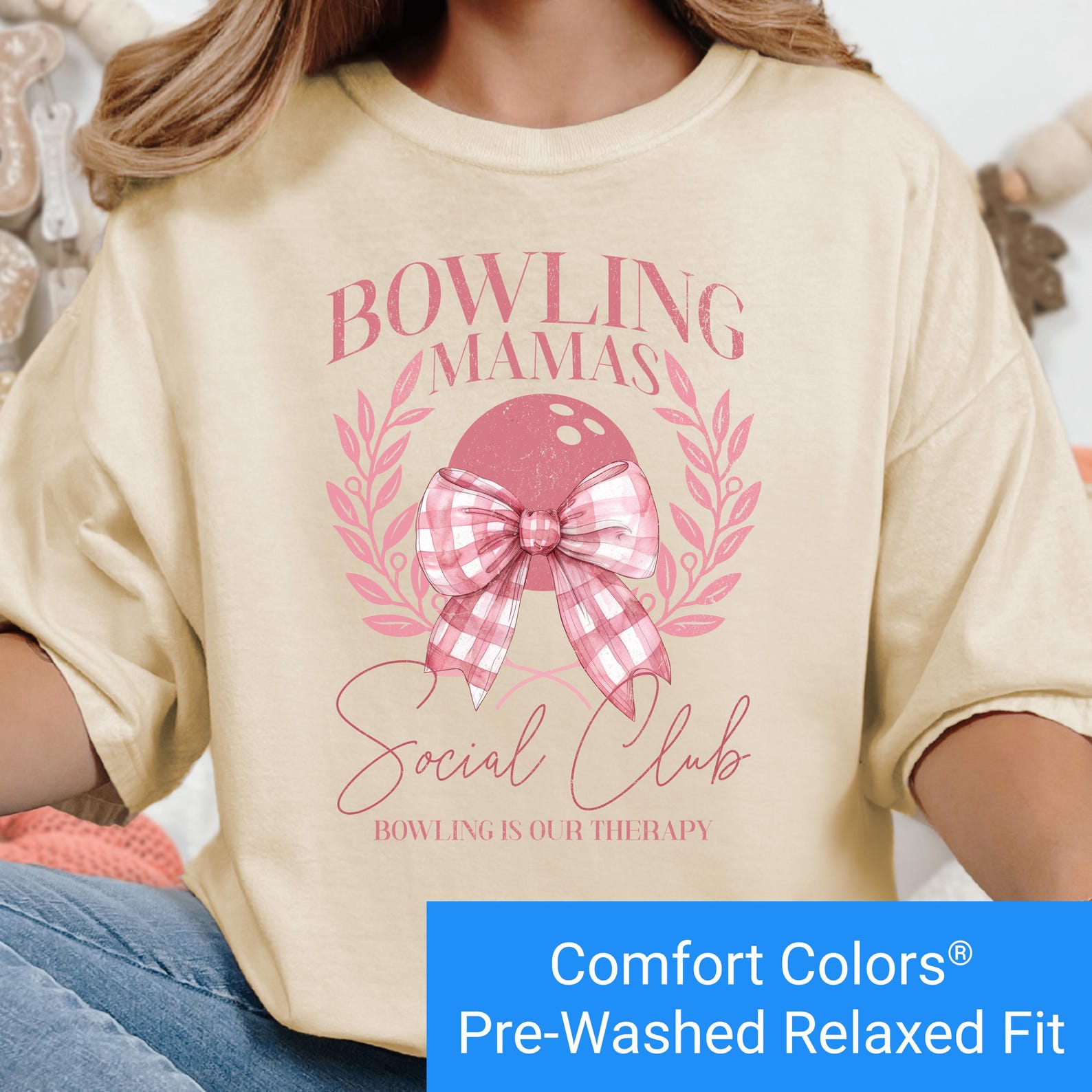 Mom Bowling Tshirt, Comfort Colors Mother Bowling Shirt, Bowling Mamas Social Club Tee, Bowling Is Our Therapy T, Bowling Gift for Mom L