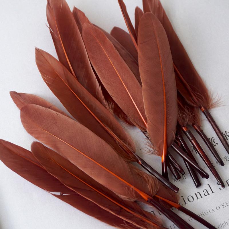 50Pcs Decorative Painting Feather Color Small Straight Knife Kindergarten Handmade Diy Decorative Wings Artwork Creative Art Materials