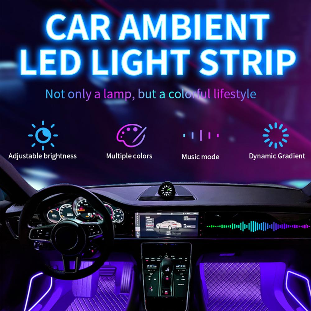 Neon 36 48 72 LED Car Interior Ambient Foot Light with USB Wireless Remote Music App Control Auto RGB Atmosphere Decorative Lamp