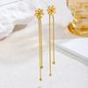 Golden Butterfly Long Chain Tassel Earrings - Elegant and Trendy Design for Women