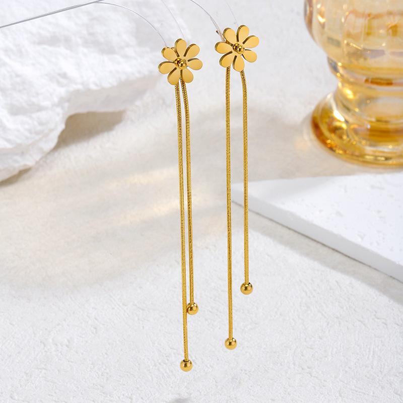 Golden Butterfly Long Chain Tassel Earrings - Elegant and Trendy Design for Women