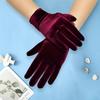 1 Pair Short Opera Velvet Gloves For Women Flapper Stretchy Wrist Length Banquet Gloves Tea Party Halloween Costume Gloves