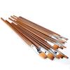 13Pcs Nylon Hair Watercolor Oil Painting Flat Brush Set Wooden Handle Professional Art Supplies