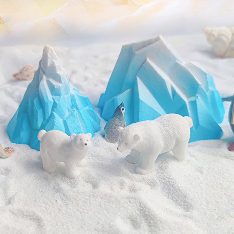 Lebensecht Aquarien Eisberg Dekoration Figurenset mit Eisberg und Pinguinen Landschaft Aquarien Ornament