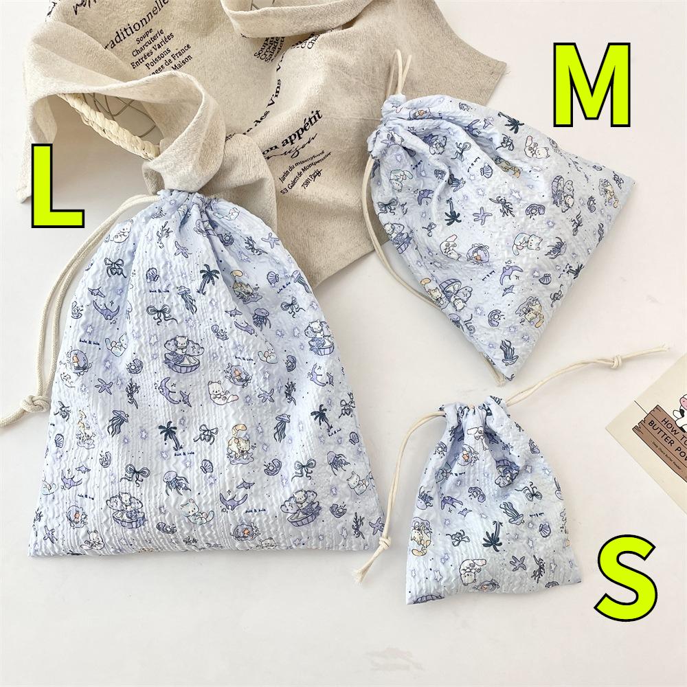 Cute Carto Women's Drawstring Bags Casual Light Portable Ladies Clutch Purse Cosmetic Bag Travel Simple Girls Wash Storage Bag