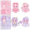 6-Pack Cotton Doll Cute Dress-Up Character Sticker Diy Handbook Notebook Decoration Cute Sticker