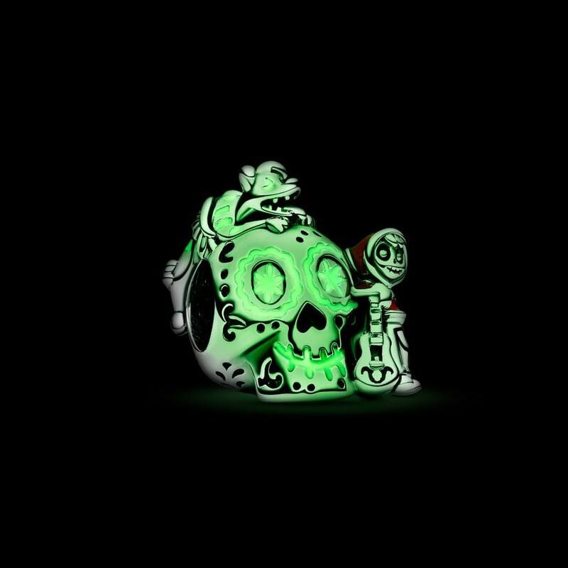 Glow In the Dark Skull Charm Beads 925 Silver Jewelry Fit 3mm Bracelet Women Gift