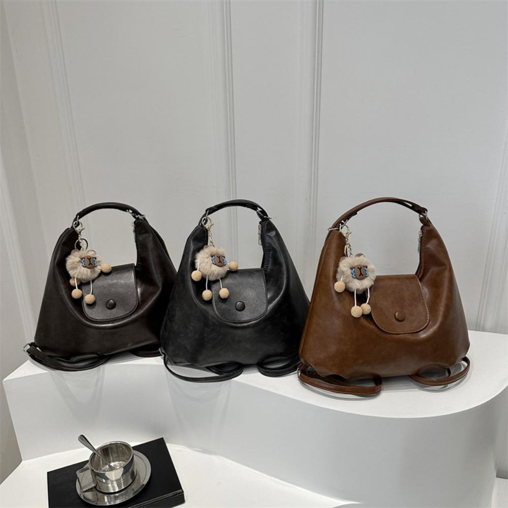 Large Capacity PU Hobo Bag Anti-splash Water Texture Handbag Classic French Underarm Bag Work