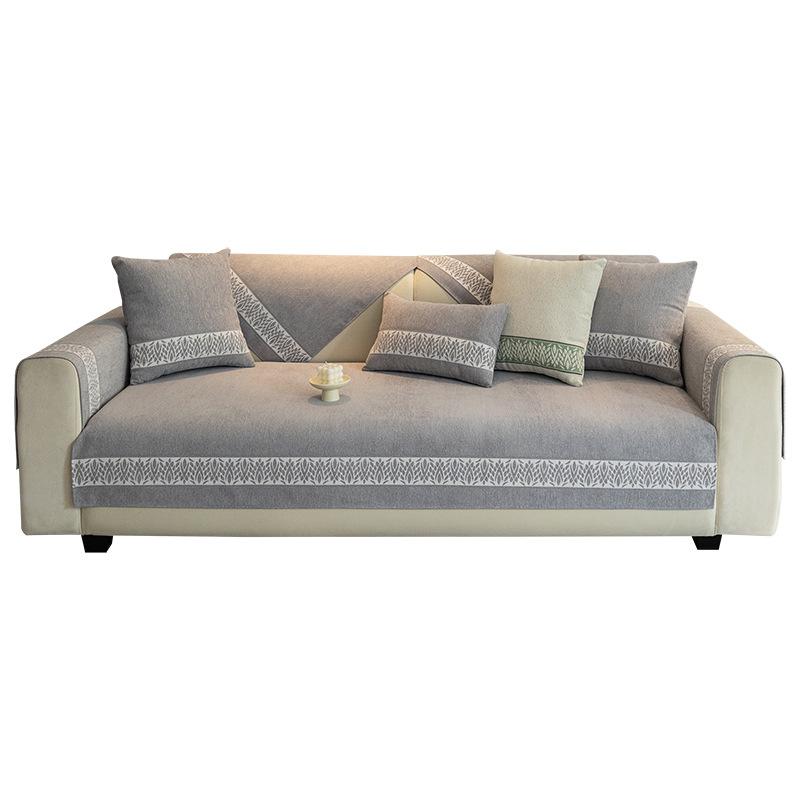 The New Chenille Four Seasons Can Be Used In Simple Solid Color, With Seat Cushions, Armrests, Backrests, Sofa Covers, Towel Cloth