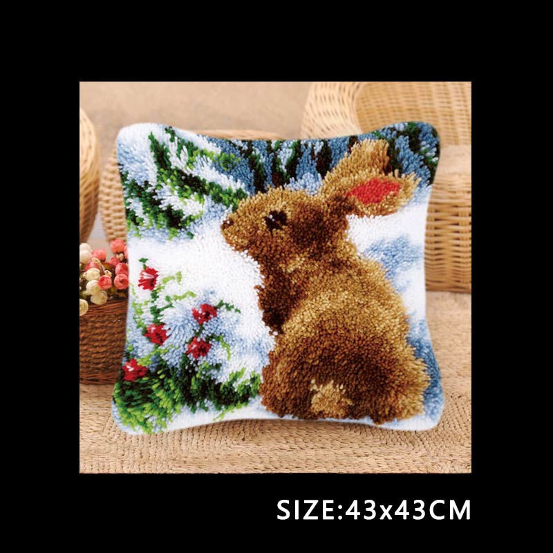 

Nicediy Подушка ручной работы Набор для коврика с крючком-защелкой DIY Вышивка Рукоделие Крючком Наборы для подушек Незаконченные аксессуары 43X43см