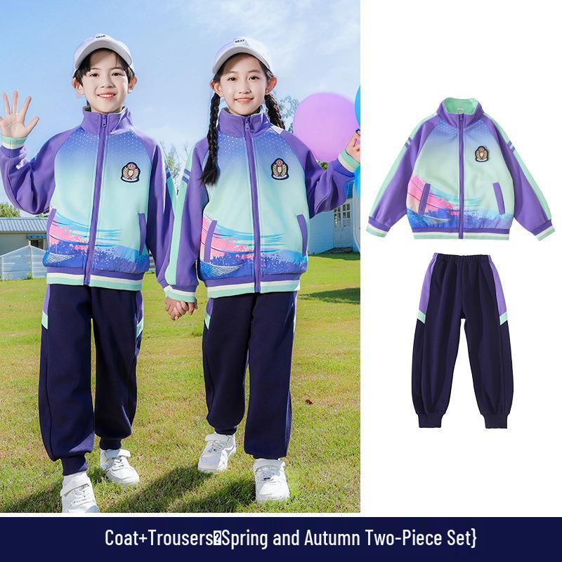 Set Uniforme Primaverile/Autunnale Scuola Primaria & Scuola dell'Infanzia - Outfit Sportivo a 3 Pezzi a Maniche Corte per la Prima Elementare