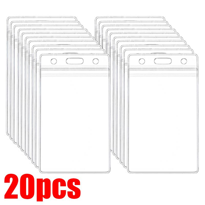 1-20pcs PVC Card Holder Transparent Waterproof Cards Protector ID Card Credit Bank Card Cover Organizer Home Office Storage Case