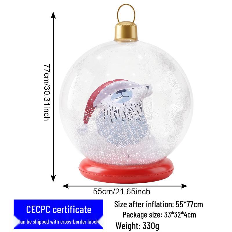 Eco-Friendly PVC Cartoon Inflatable Christmas Ball for Indoor Courtyard Decor