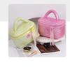 Glossy Waterproof Large Capacity Travel Storage Bag, Diamond Quilted Handheld Makeup Bag, Divided Waterproof Travel Wash Bag