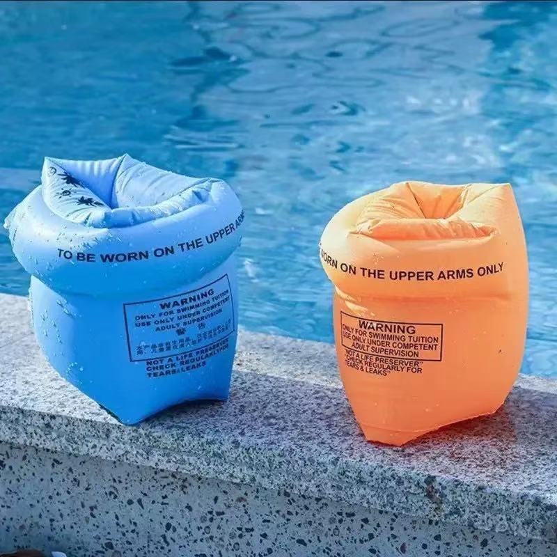 2PCS Portable Swimming Training Arm Bands Eco-Friendly Inflatable Float Armbands for Pool Kids Beginners