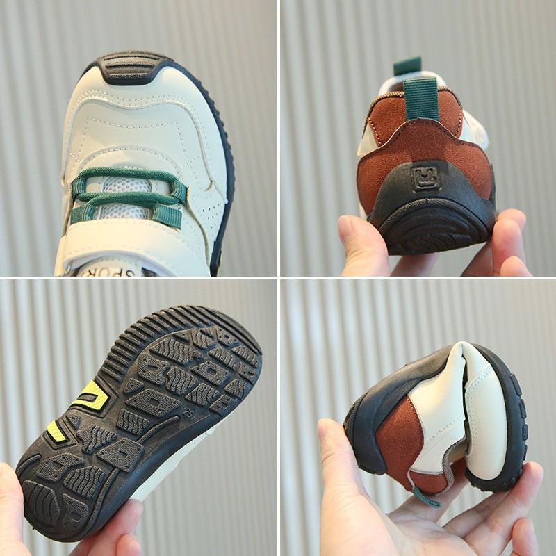 Kids Soft Sole Slip-Resistant Casual Sneakers Boys Girls Toddler Preschool Lightweight PU Upper PVC Outsole