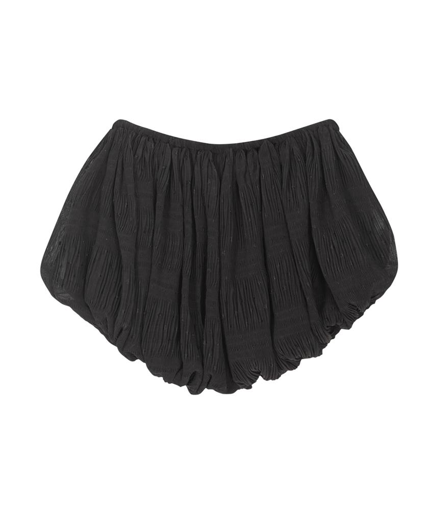 Haitaideupeulaengki Pleated Balloon Shorts Black