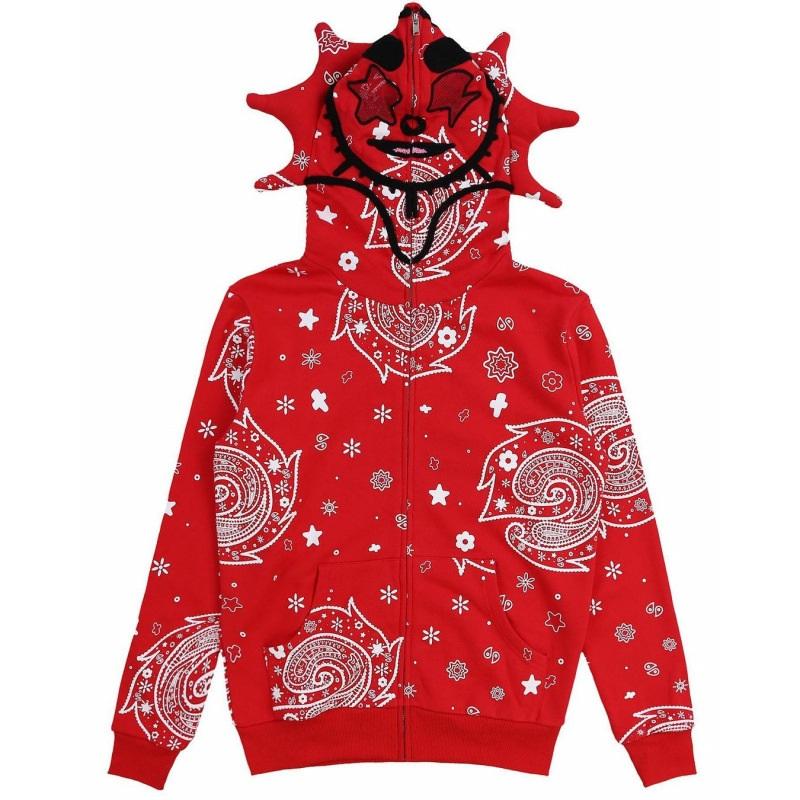 Men Casual Long Sleeve Flame Print Hoodie Pullover Streetwear Hip Hop Graphic Sweatshirt
