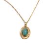 Yhpup Exquisite Natural Stone Agate Tiger Pendant France Necklace for Women Stainless Steel Trending Charm Jewelry
