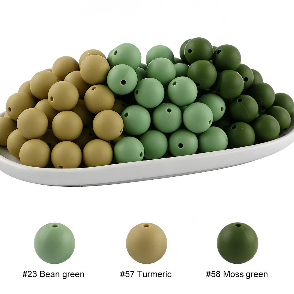 

30Pcs Silicone Beads 9/12/15MM Round Loose Beads For Jewelry Making DIY Necklace Keychain Beaded Pen Accessories 9mm