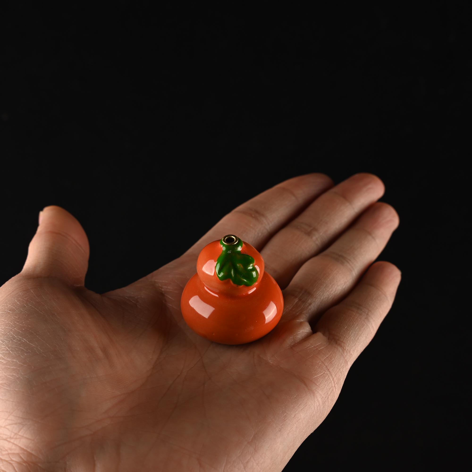 Керамический подсвечник-тыква для чайной церемонии и домашнего использования