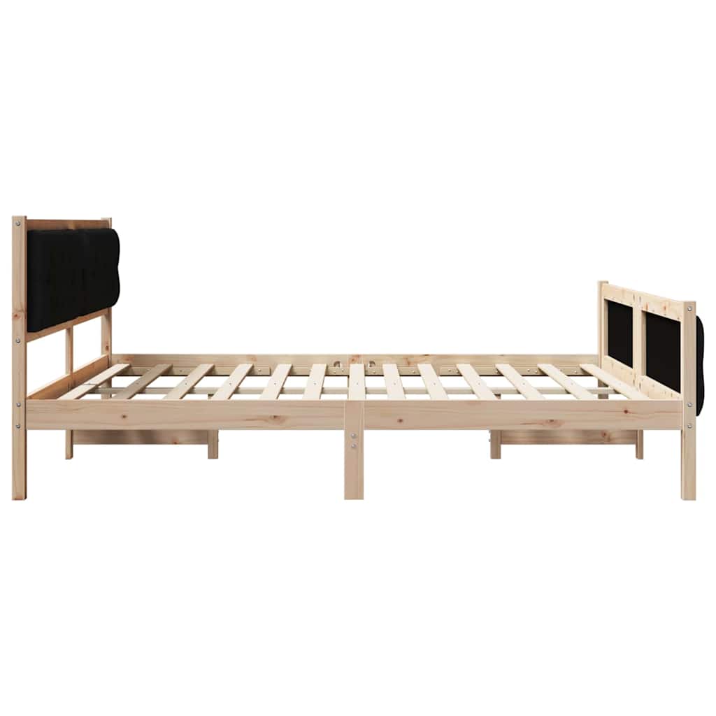 Bed Frame Black 160 x 200 cm Solid Pine Wood