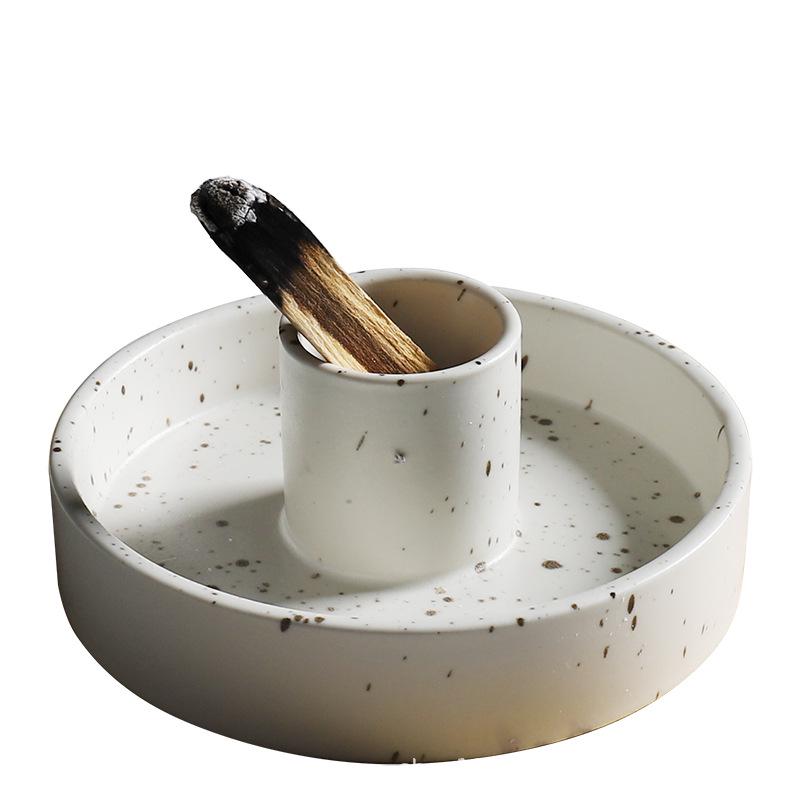 Nordic Ceramic Incense Holder for Palo Santo and Sage Burning Blue Incense Burning Dish