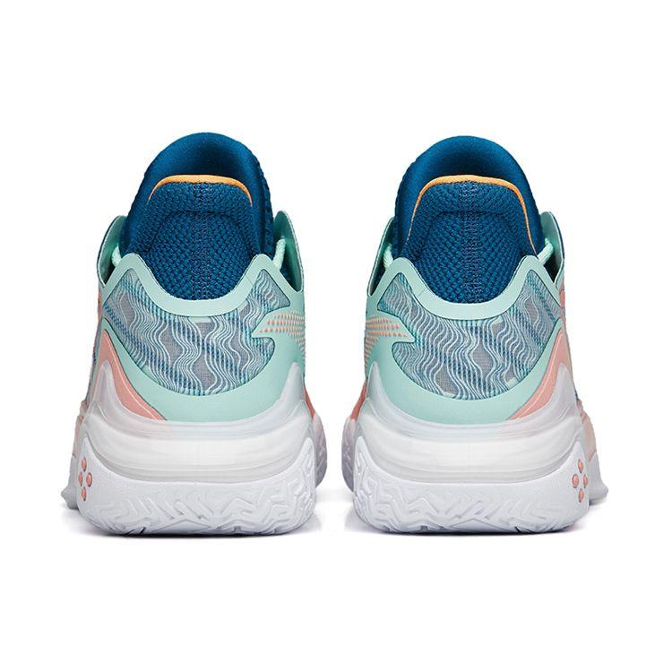 Anta Crazy Tide 4 Slip Resistant Shock Absorbing Durable Mid-Top Basketball Shoes Men Sneakers White Blue Pink 112231106-2