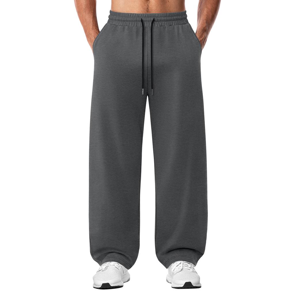 Men's Casual Wide Leg Straight Pants Loose Fit Versatile Trousers for Everyday Wear