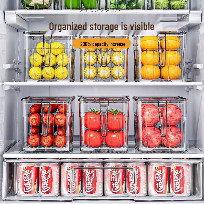 Transparente japanische Kühlschrank-Aufbewahrungsbox für Gemüse und Obst - Lebensmittelqualität
