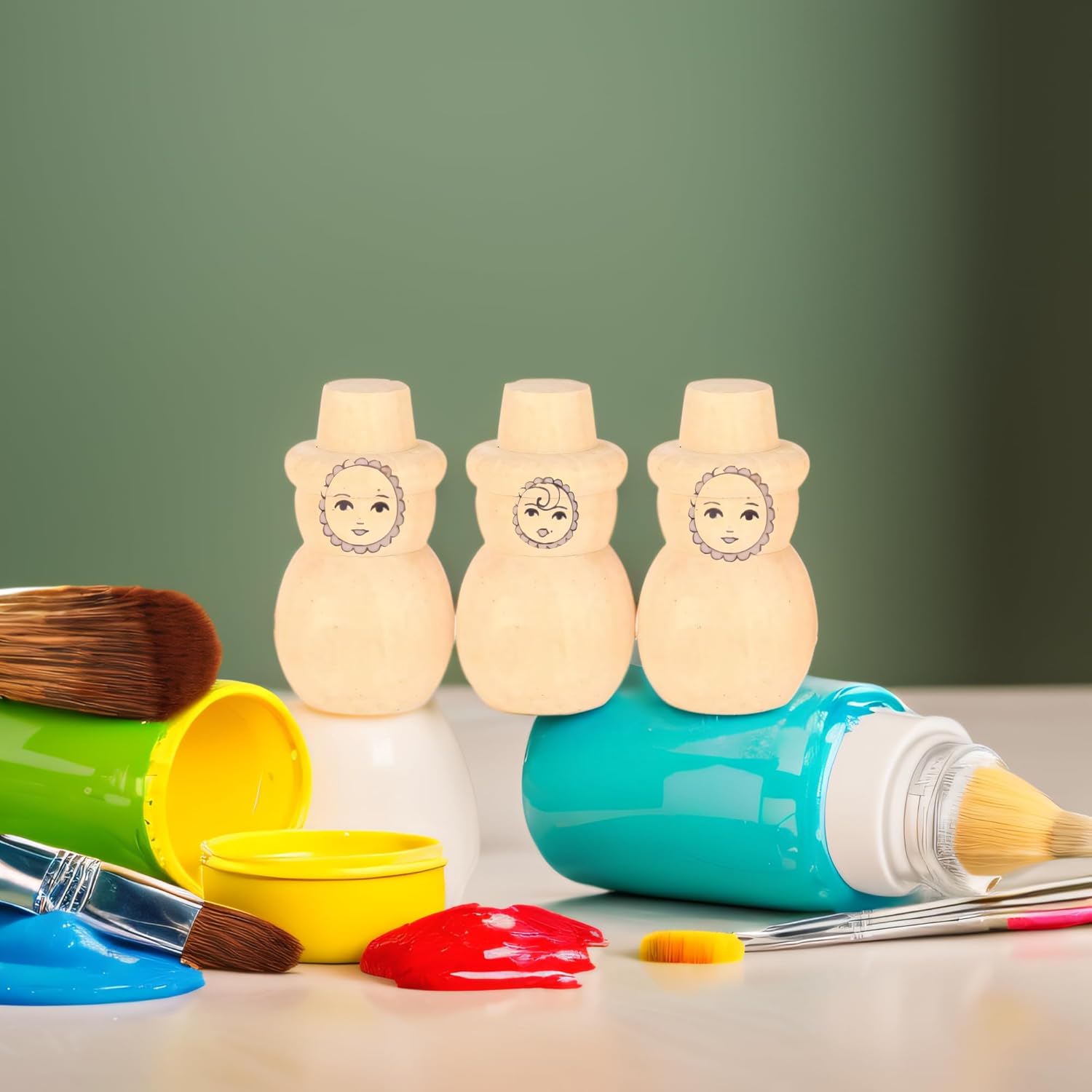 30 шт. Деревянные куклы-колышки, Неокрашенные деревянные фигурки снеговиков для рисования, поделок, художественных проектов