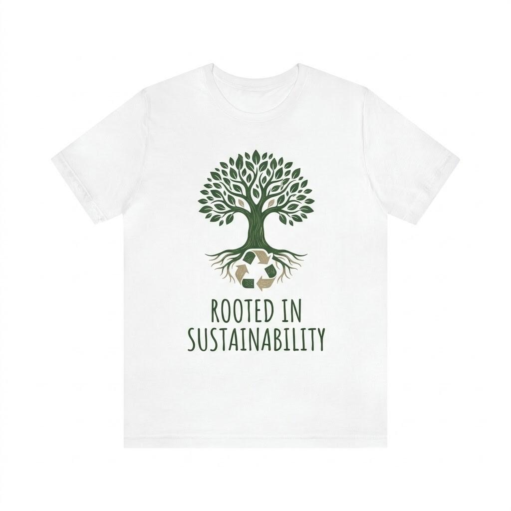 Rooted In Sustainability T-Shirt Eco Friendly Nature Lover Tree Of Life Gift Unisex T-Shirt L