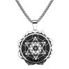 Vintage Hexagram Pendant Stainless Steel Mens Long Necklace Hip Hop Cool Accessory