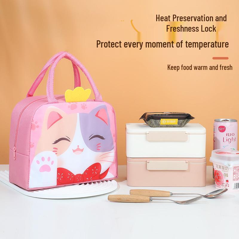 Cute Insulated Bento Bag: Cartoon Lunch Box for Kids and Office