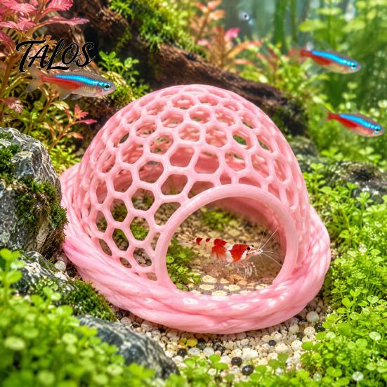 Floating PLA Hideout Betta Hide, 3D Printed Shrimp Cave, Fish Tank Aquarium Landscape Decor Hideout, Honeycomb Shelter for Small Cave