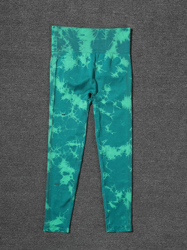 Women's High-Waist Tie-Dye Yoga Pants - European & American Style, Peach Hip-Lifting, Outerwear Fit