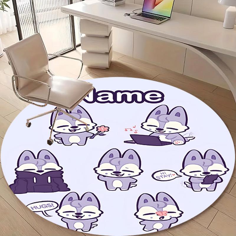 Personalized K-Kpop Team Round Chair Office Rug - Perfect for Mat, Office Chair & More - Ideal Gift for Birthdays and Holidays