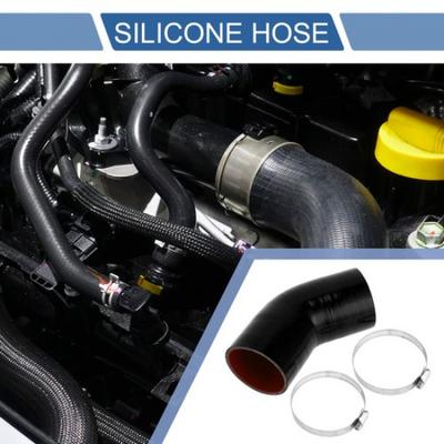1 Set 80mm 315" ID 102mm 402" Length 45° Black Red Car Silicone Hose