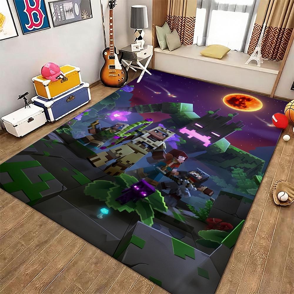 Minecraft Blood Moon Adventure Rectangular Rug Nonslip Thick Carpet For Living Room Bedroom Office Home Decor Memorial Gift