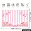 2D Cute Pink Candy Shop Backdrop Sweets Donut Party Photography Background