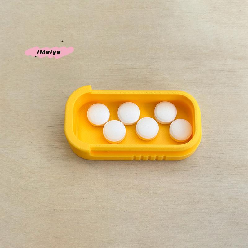 M-Mini Sliding Pill Box With Keychain Medication Organizer Sliding Lid Pill Holder Portable Travel Daily Medication Management