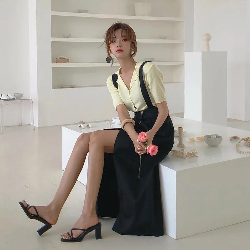 Fashion Women Open Toe High Heel Slippers Retro Chunky Heel Platform Slides 2024 New Summer Breathe Comfort Sandals Zapatillas