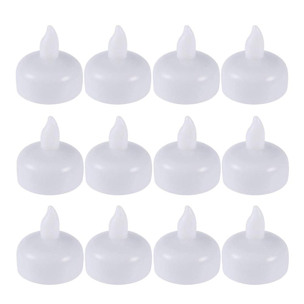 2Pcs Floating LED Lights Waterproof White for Home Wedding Party Decoration Electronic Tea Lights