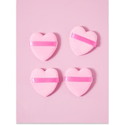 Daiso Lovely Heart Double Sided Powder Puff  Pack Of 4
