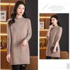 Half Turtleneck Knitted Sweater Solid Color Casual Sweater Dress for Women Mid-length Pullover for Women Sweater Autumn and Winter Inner Knitwear