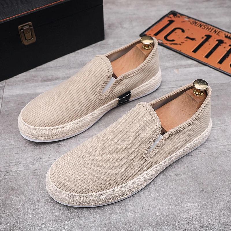 Fashion Dropshipping Canvas Sneakers Men Sport Casual Shoes for Men Summer Slip on Loafers Men man Chunky Comfortable Walking Shoes Male