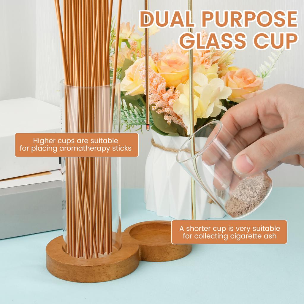 New Incense Holder for Sticks Anti-Ash Flying Incense Burne with Glass Ash Catcher and Sticks Organizer for Yoga Spa Home Decor